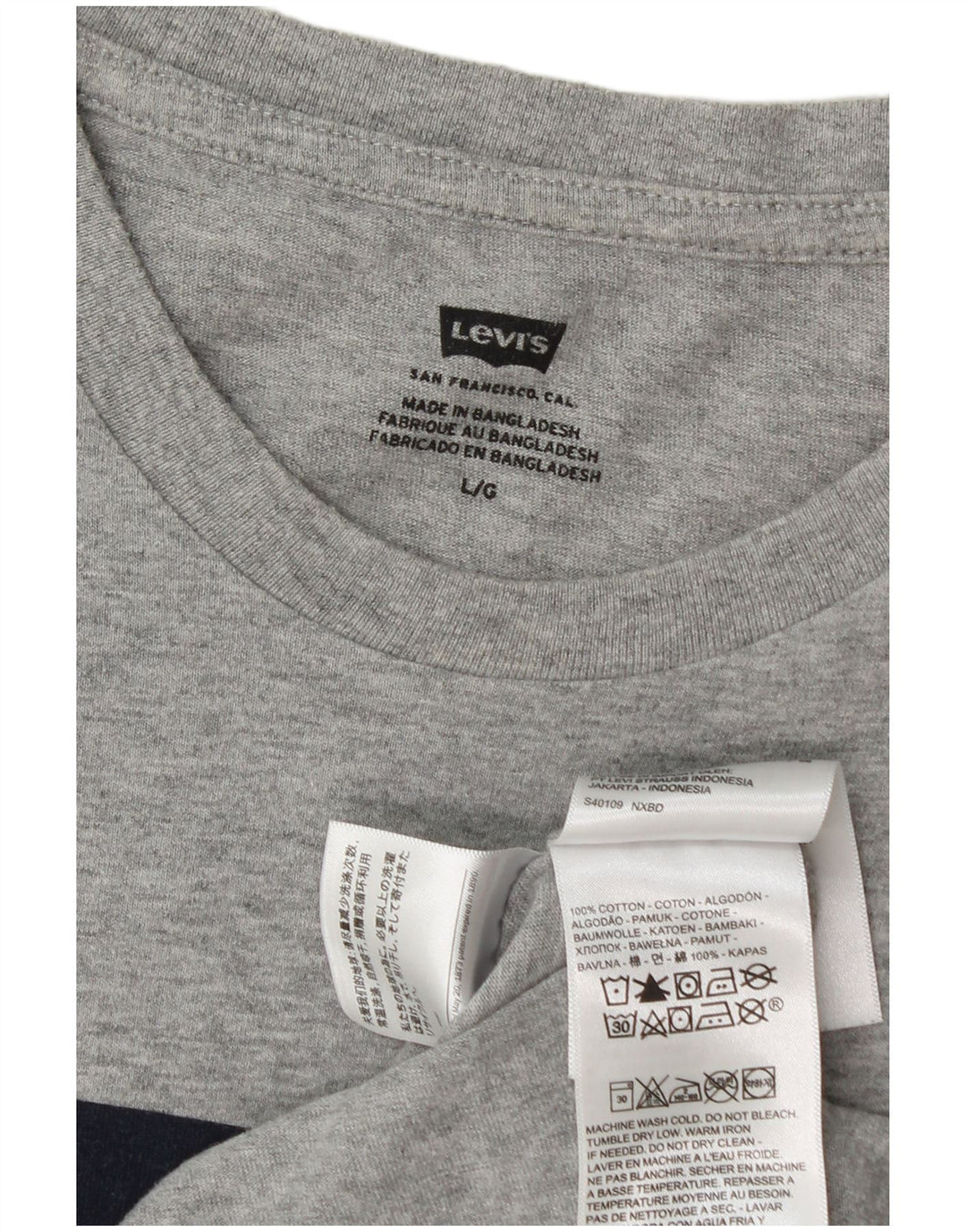 Levi's Herre grafisk T-shirt Top Stor grå flækket bomuld