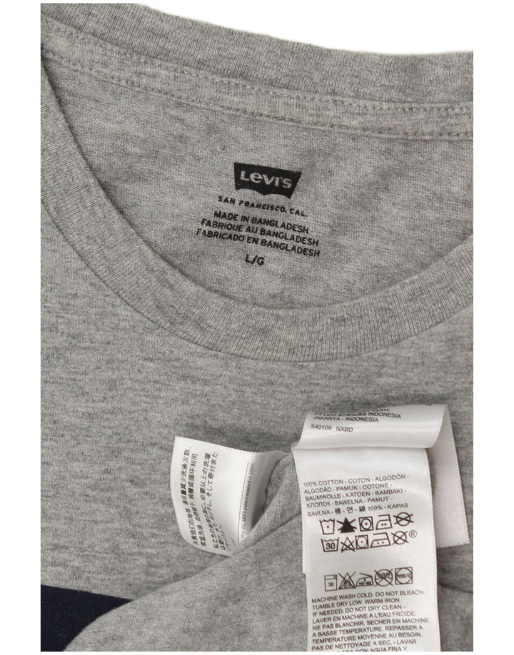 Levi's Herre grafisk T-shirt Top Stor grå flækket bomuld