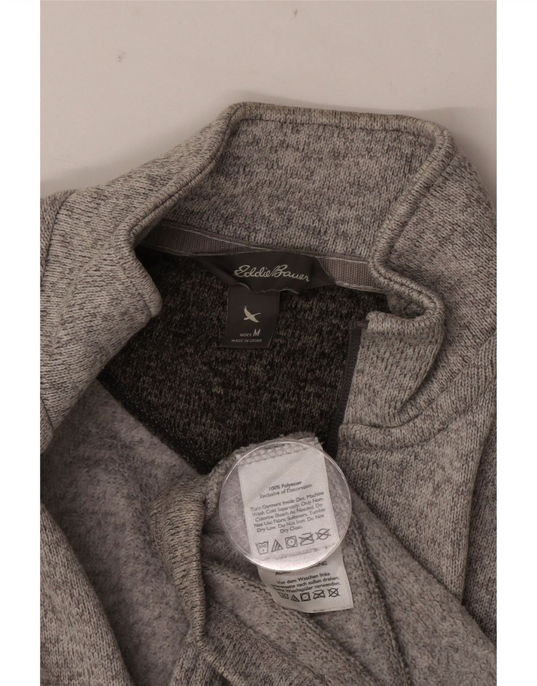 Eddie Bauer Sweatshirt med lynlås til mænd, medium grå flækket polyester
