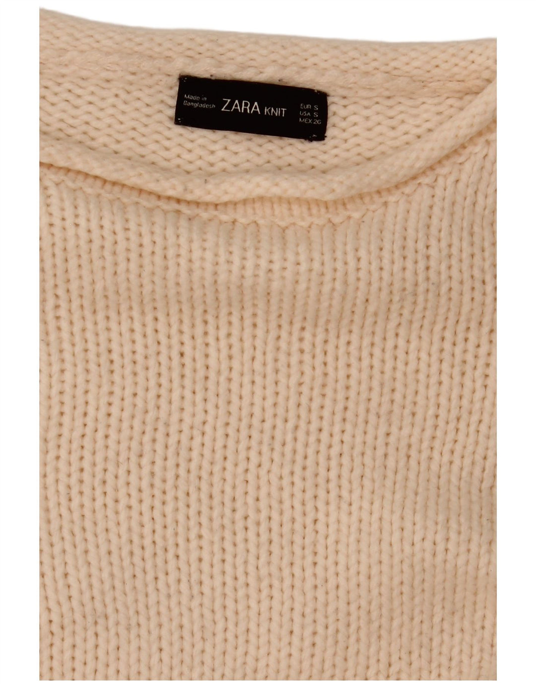 Zara Womens Crop Oversized Boat Neck Jumper Sweater UK 10 Small White