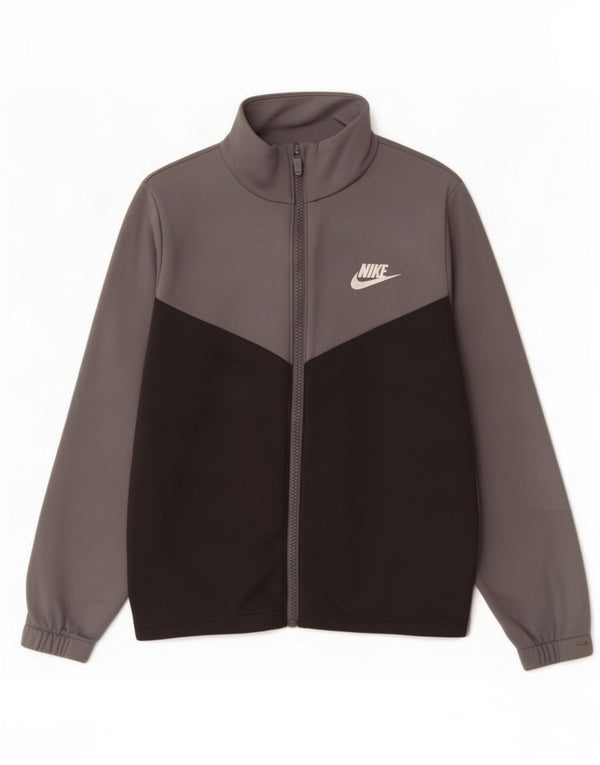 Nike piger grafisk træningsdragt topjakke 8-9 år lille grå farveblok