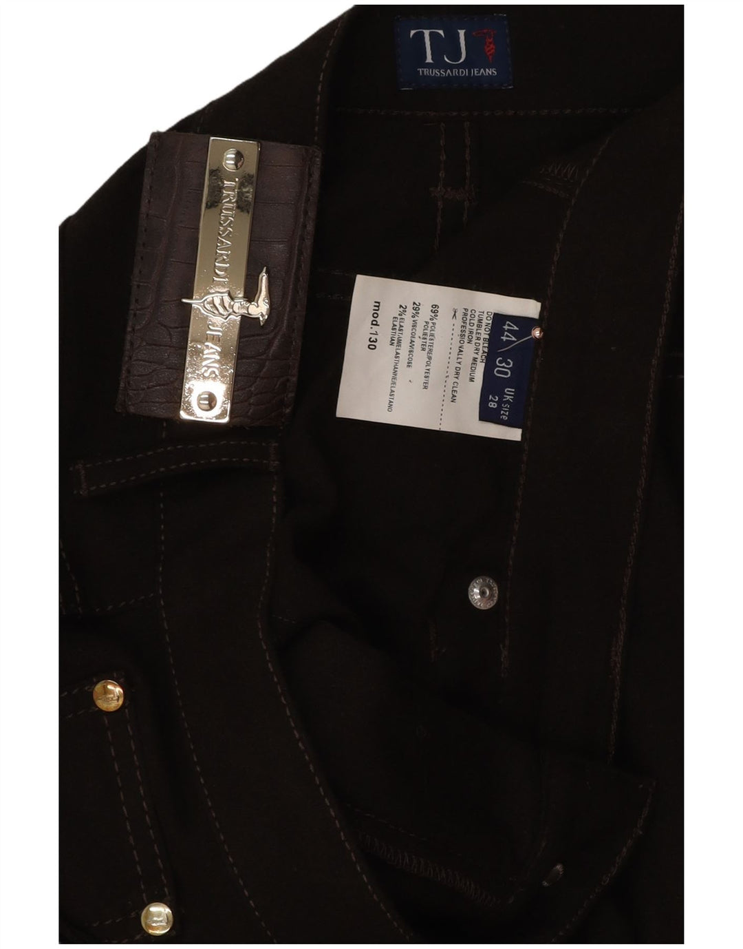 Trussardi lige fritidsbukser til kvinder W28 L29 brun polyester