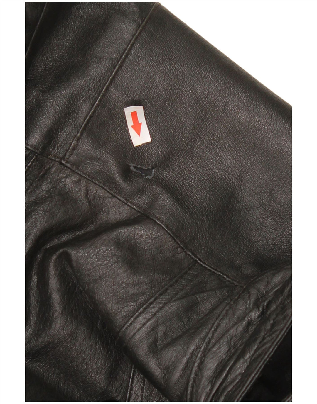 Vintage Herre Læder Gilet UK 40 Stor Sort Læder