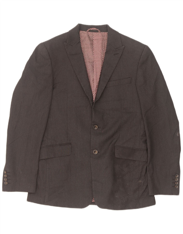 Marks & Spencer Herre 2-knaps blazerjakke EU 48 mellemgrå polyester