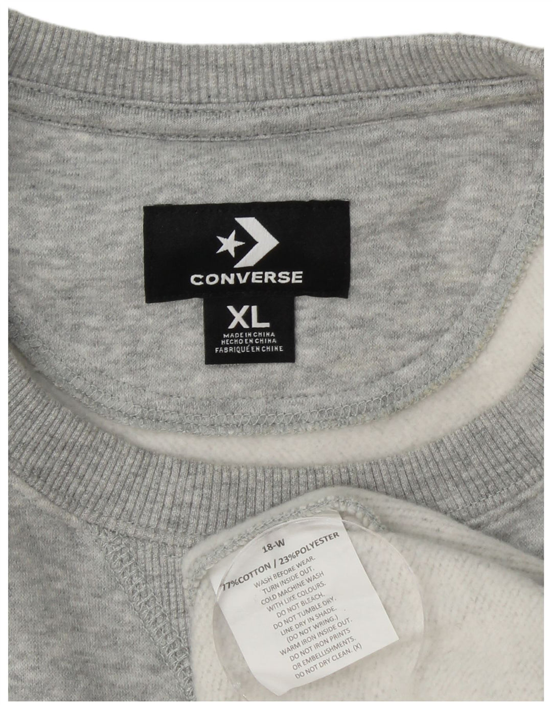 CONVERSE Grafisk sweatshirt til mænd XL Grå Colourblock Bomuld