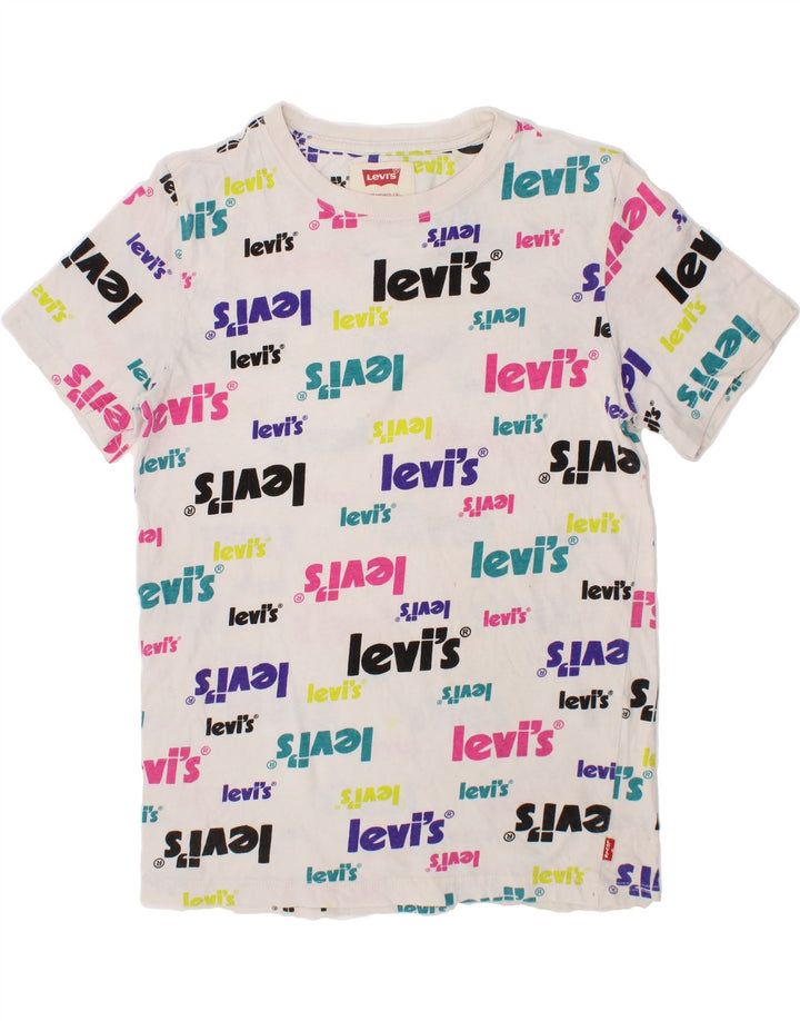 LEVI'S Boys Graphic T-Shirt Top 12-13 Years Large White Vintage Levi's and Second-Hand Levi's from Messina Hembry 
