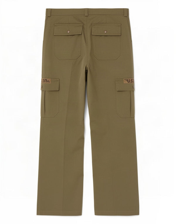 Vintage Herre Straight Cargo Bukser IT 50 Large W32 L32 Khaki