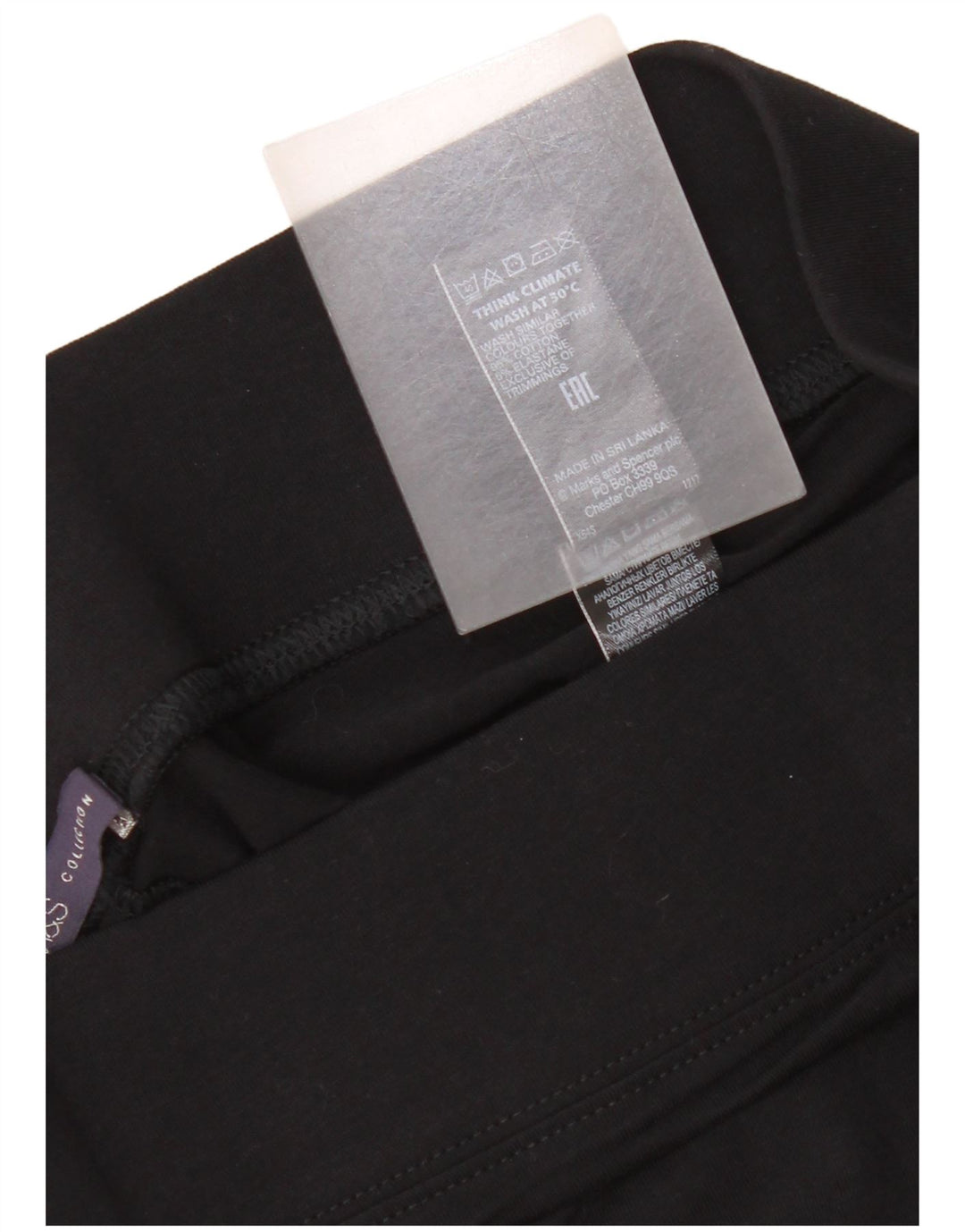 Marks & Spencer Dame Leggings UK 12 Medium Sort Bomuld