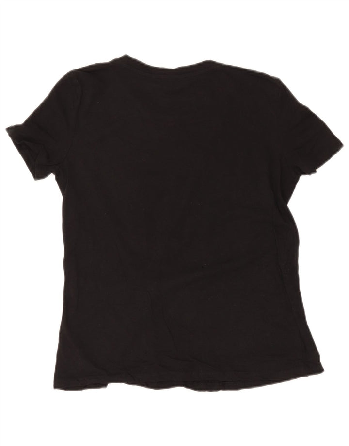 Zara Dame Oversized T-Shirt Top UK 10 Lille Sort
