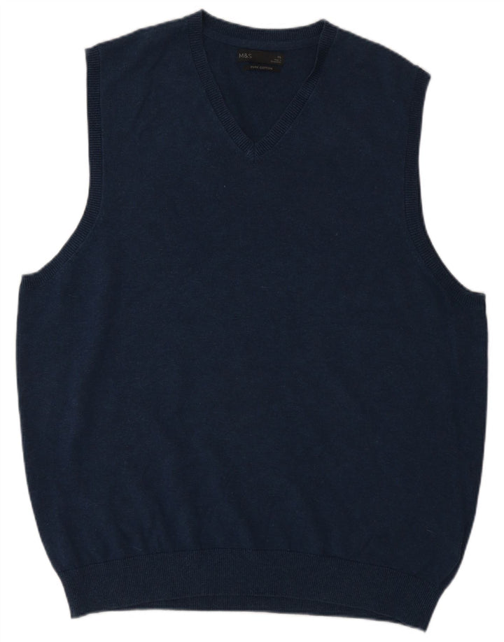 Marks & Spencer Herrevest Tank Top XL Marineblå Bomuld