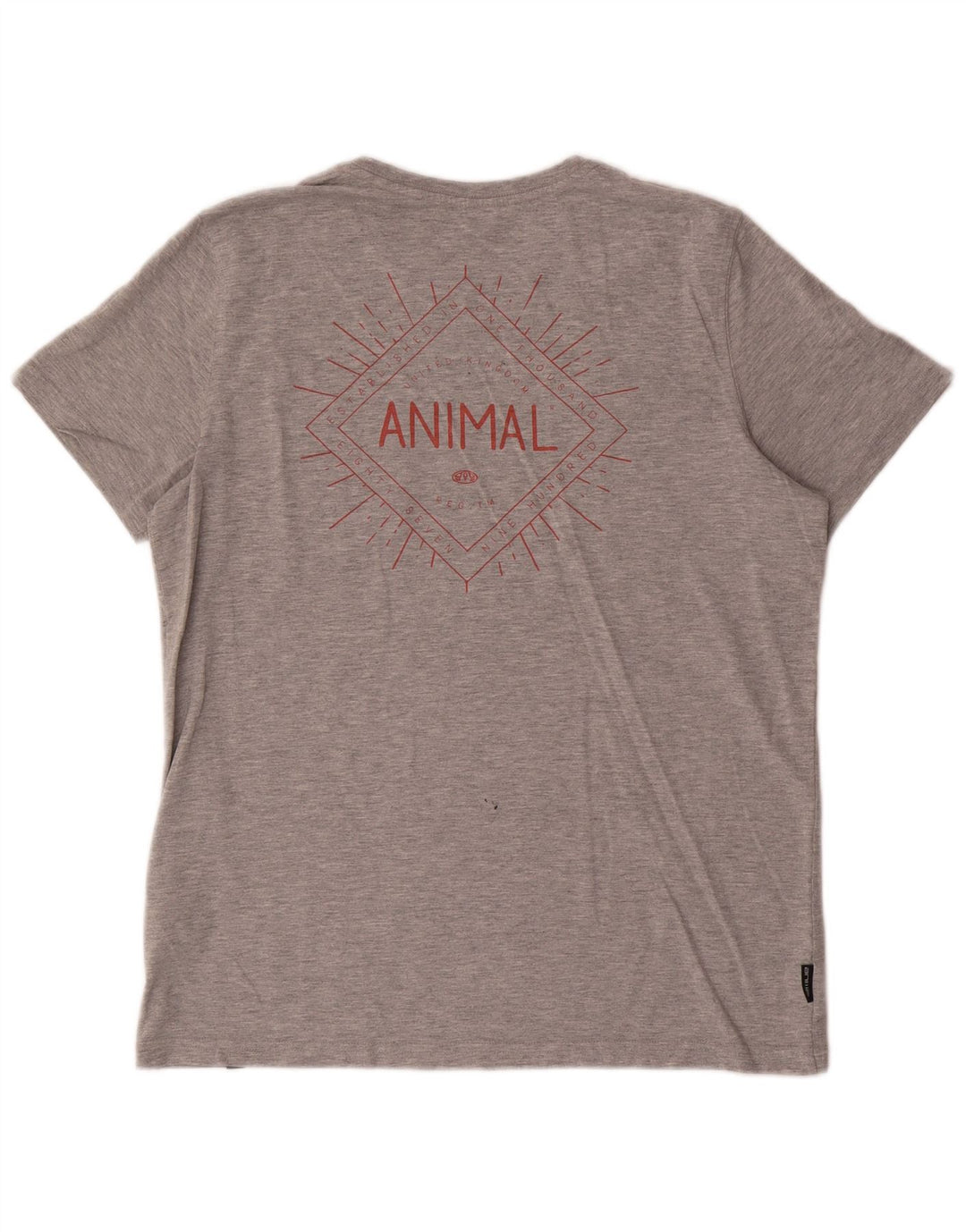 Animal Herre grafisk T-shirt top mellemgrå bomuld