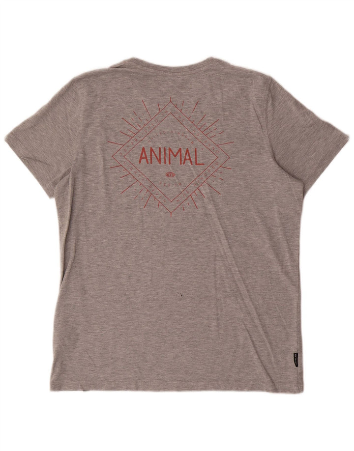 Animal Herre grafisk T-shirt top mellemgrå bomuld