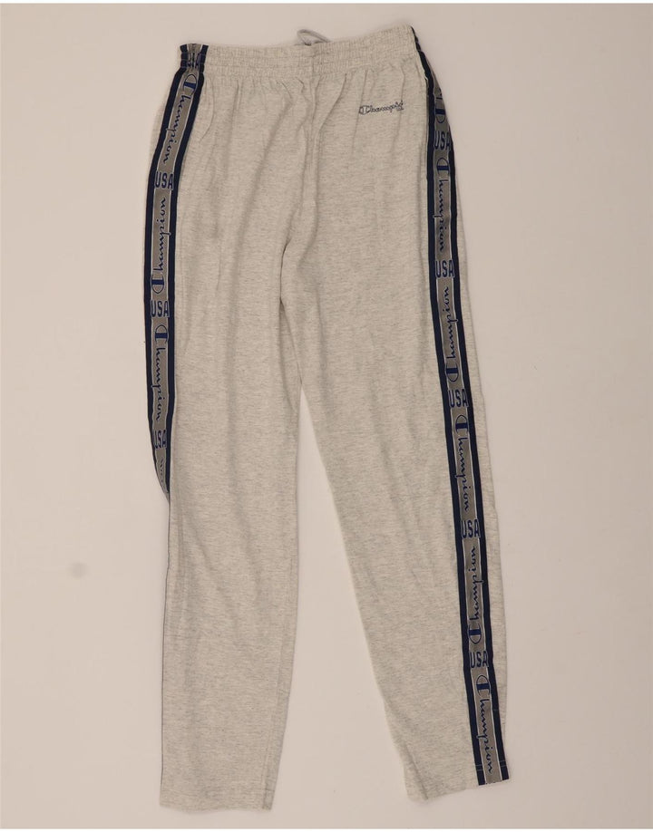 CHAMPION Mens Graphic Tracksuit Trousers Medium  Grey Cotton Vintage Champion and Second-Hand Champion from Messina Hembry 