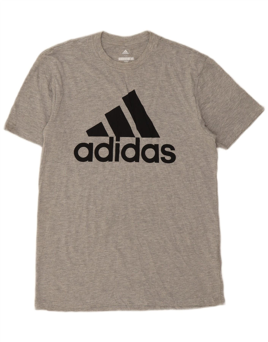 Adidas grafisk t-shirt til mænd, mellemgrå flækket polyester
