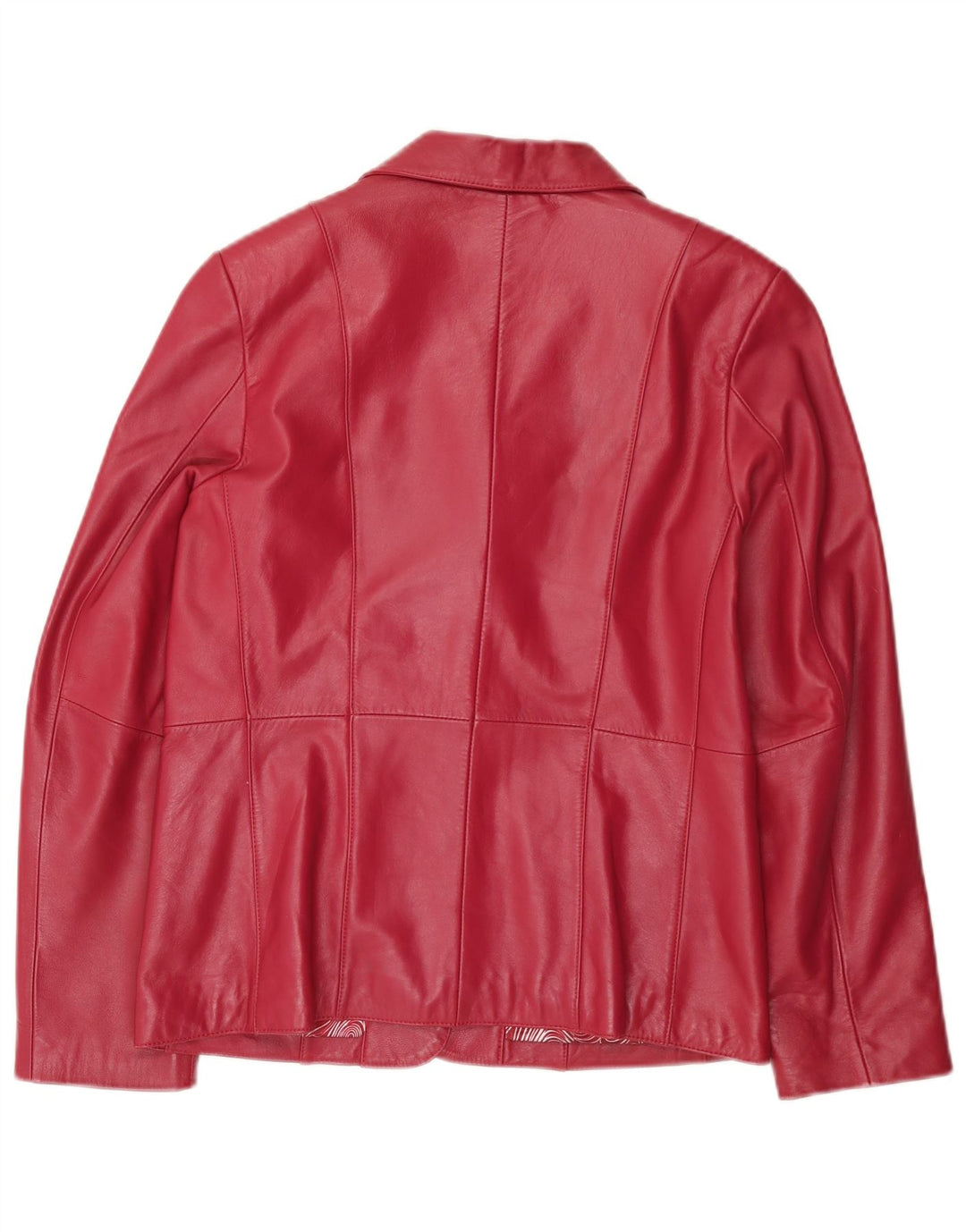 Vintage dame 3-knaps læder blazerjakke EU 38 Medium Pink læder