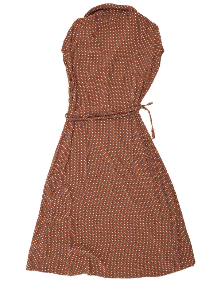 Næste Dame Wrap Maxi Dress UK 14 Medium Brown Geometric Viscose