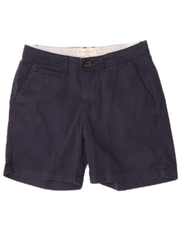 Fat Face Dame Chino Shorts UK 8 Small W28 Navy Blue Bomuld