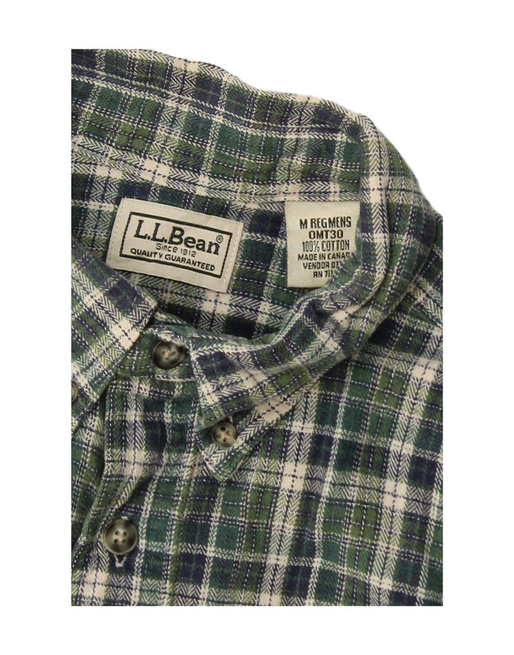 L.L.Bean Flannelskjorte til mænd Medium Grøn Plaid Bomuld