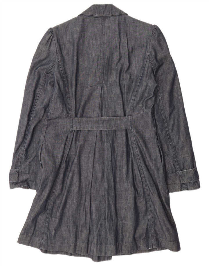 MAX & CO. Womens Denim Double Breasted Coat IT 42 Medium Blue Cotton