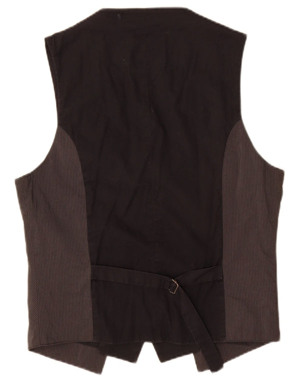 David Mayer damevest UK 14 medium sort nålestribet bomuld