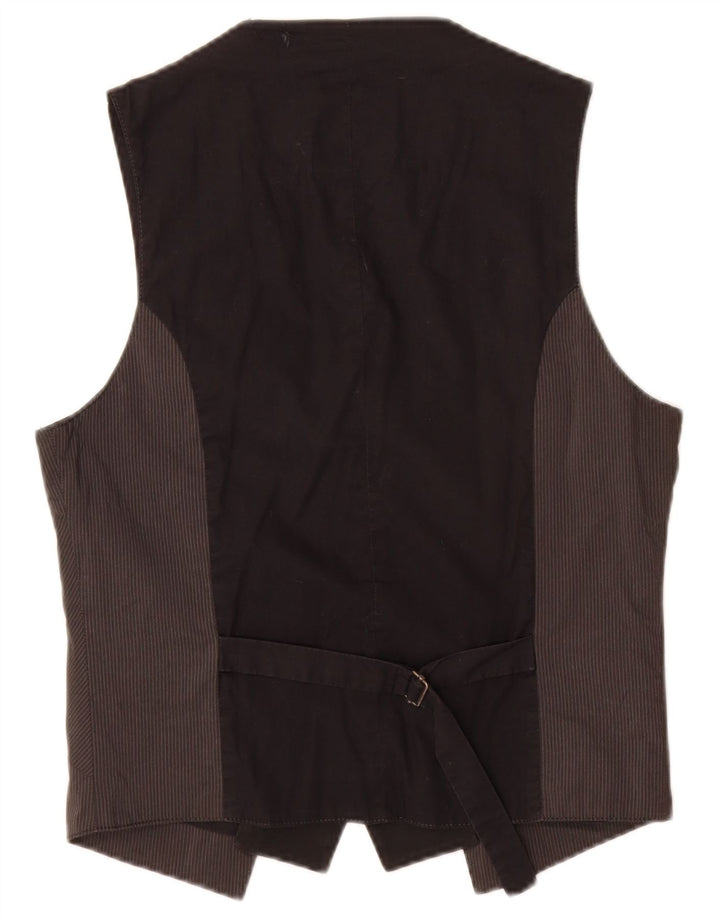 David Mayer damevest UK 14 medium sort nålestribet bomuld