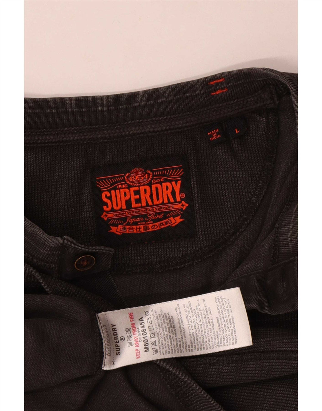 Superdry Herre Top Langærmet Stor Grå Bomuld