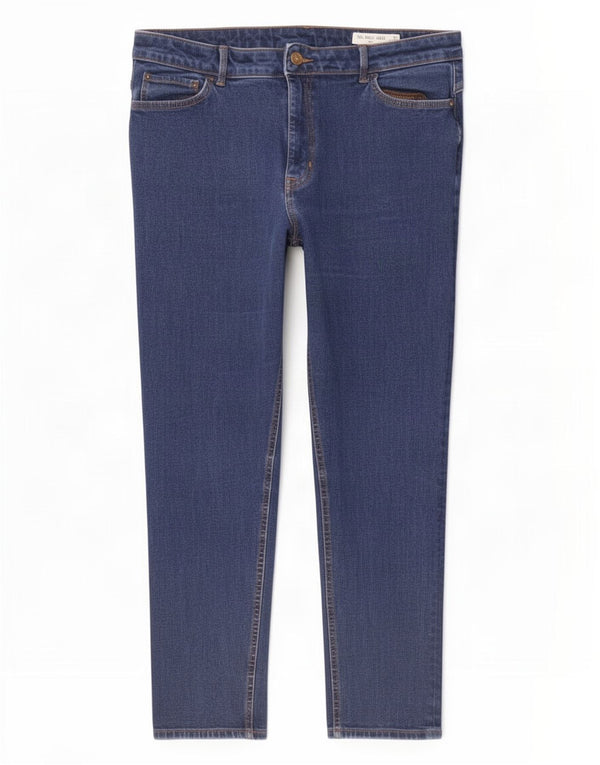 Marks & Spencer Womens Cropped Jeans UK 16 Large W34 L25 Navy Blue