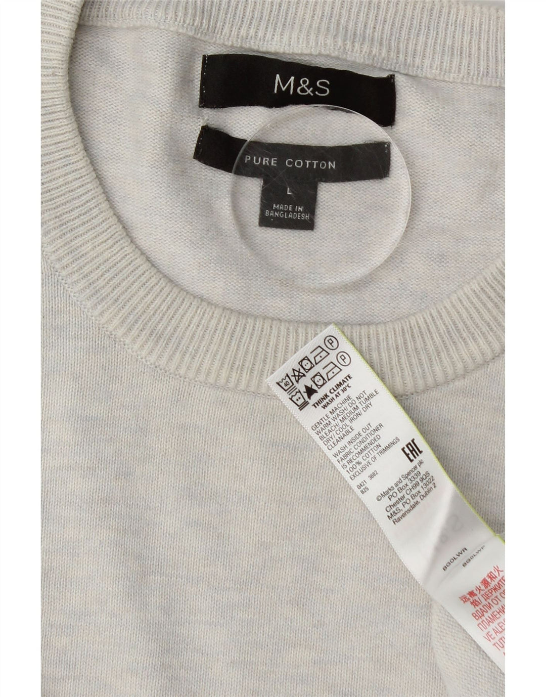 Marks & Spencer Herre sweater med rund hals, stor grå bomuld