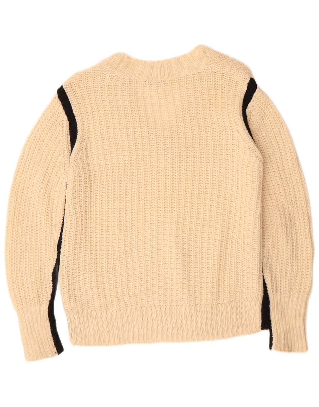 REISS Oversized V-hals sweater til kvinder UK 6 XS Beige Colourblock