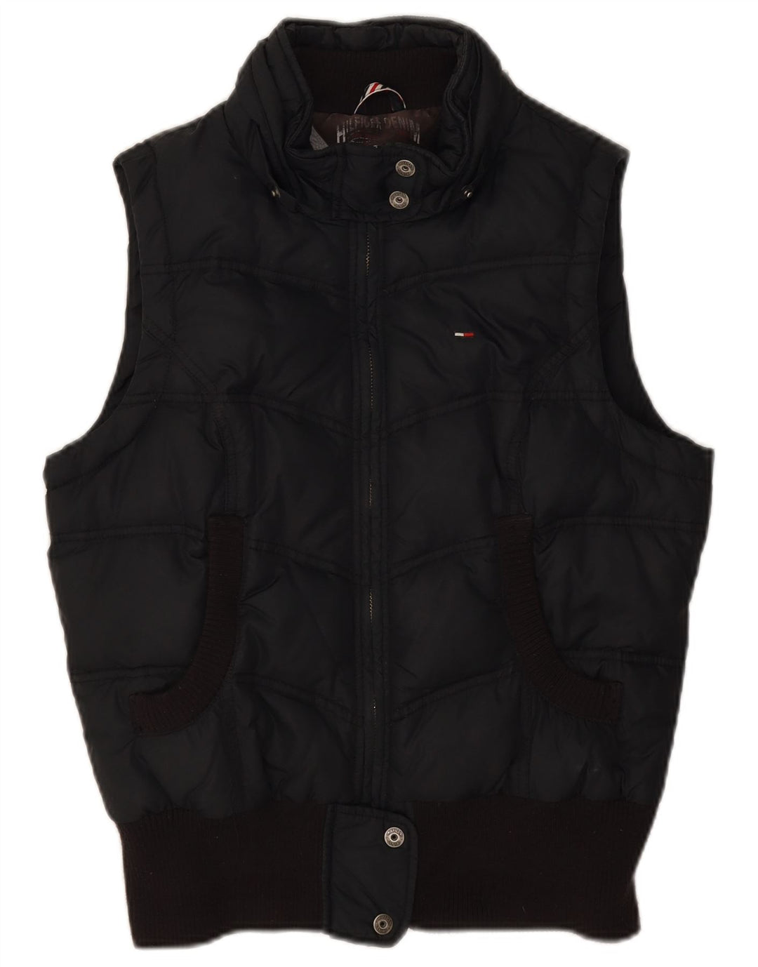 Tommy Hilfiger Dame Polstret Gilet UK 14 Large Black Polyester