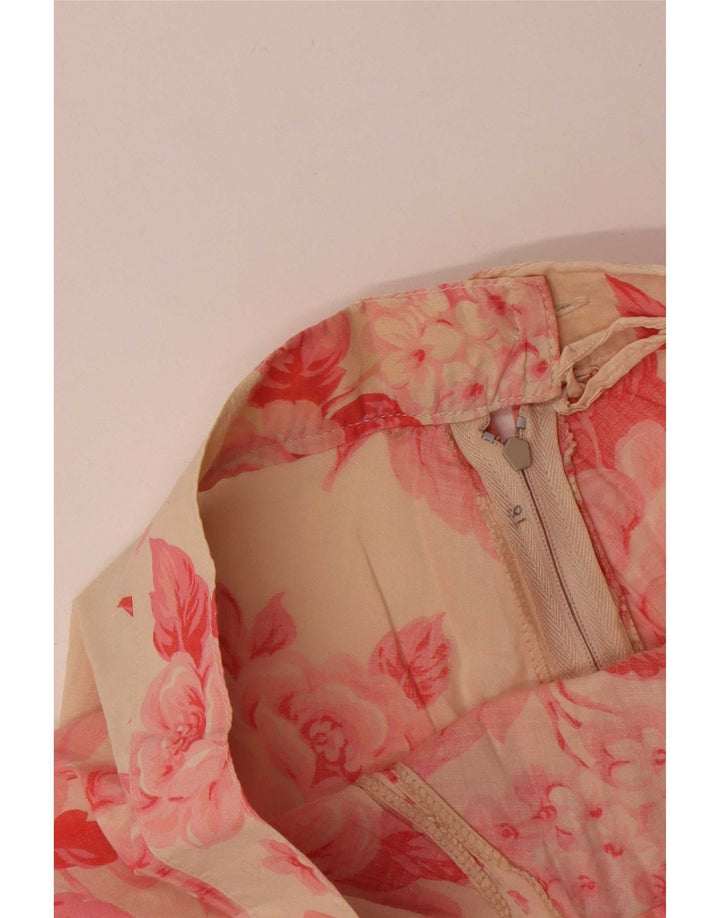Vintage Dame Maxi Flared Skirt W26 Small Red Floral