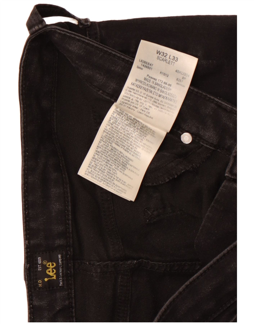 Lee Dame Scarlett Skinny Jeans W32 L29 Sort Bomuld