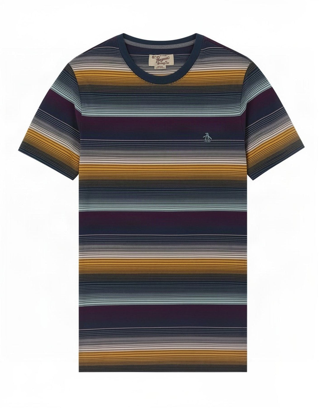 Penguin Herre T-Shirt Top Medium Flerfarvet Stribet