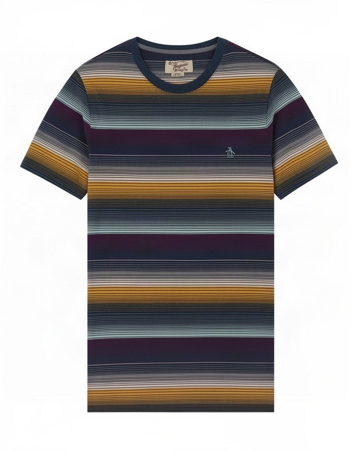 Penguin Herre T-Shirt Top Medium Flerfarvet Stribet