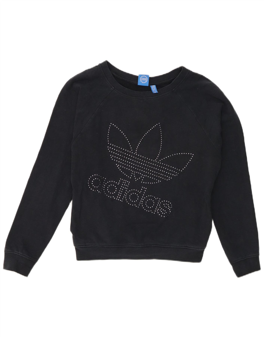Adidas Womens Graphic Oversized Sweatshirt Jumper UK 10 Small Navy Blue