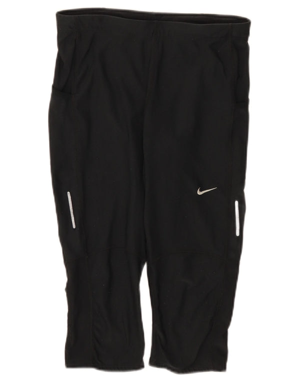 Nike Dame Dri Fit Capri Leggings UK 12 Medium Sort Polyester