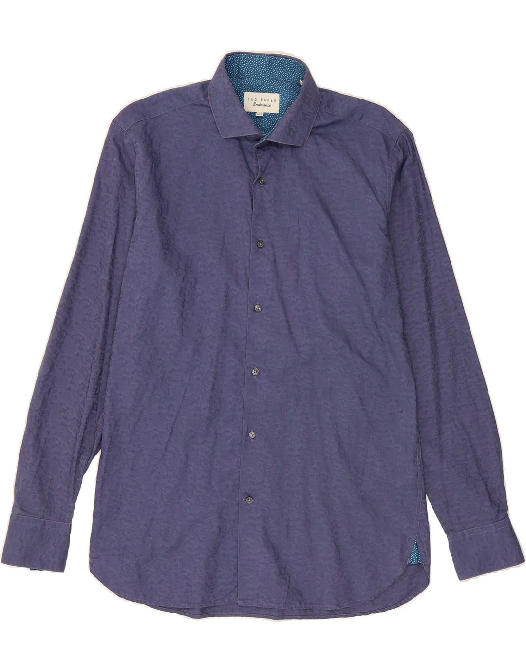 TED BAKER Mens Abstract Pattern Shirt Size 15 1/2 Medium Blue Cotton Vintage Ted Baker and Second-Hand Ted Baker from Messina Hembry 