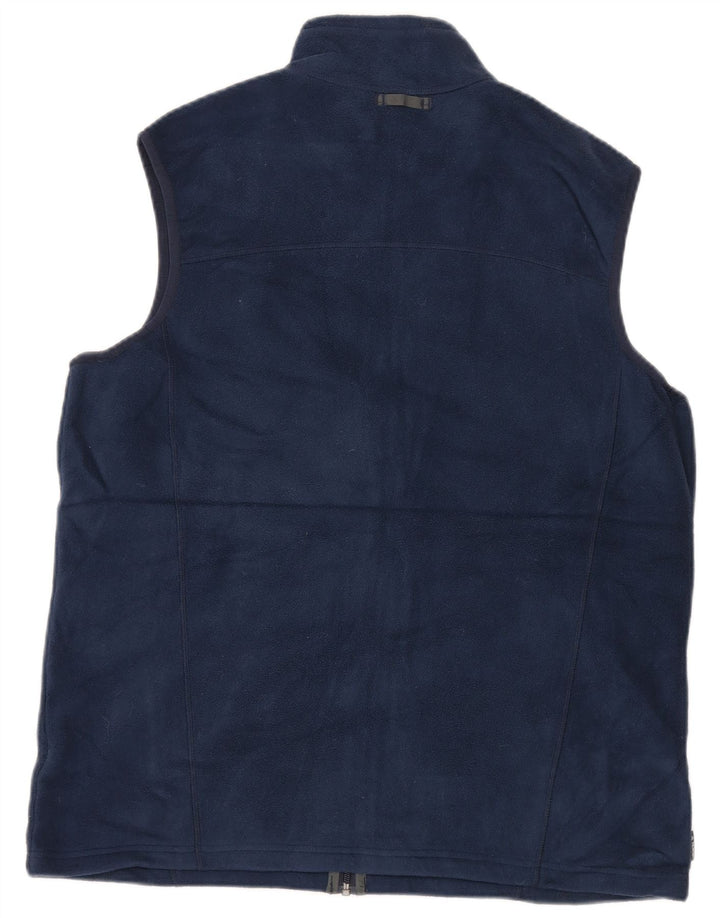 Eddie Bauer Herre Fleece Gilet UK 40 Large Navy Blue Polyester