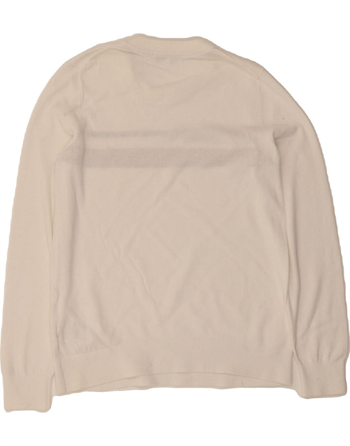 TOMMY HILFIGER Mens Crew Neck Jumper Sweater Small White Striped Cotton Vintage Tommy Hilfiger and Second-Hand Tommy Hilfiger from Messina Hembry 