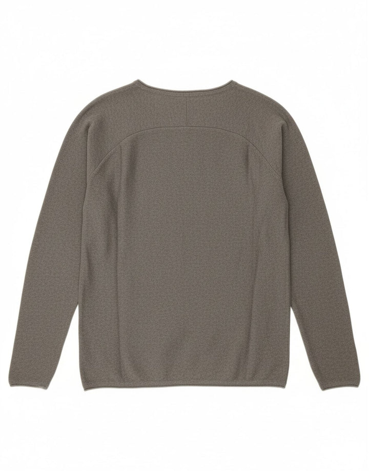 JACK & JONES Mens Core Boat Neck Jumper Sweater Medium Grey Cotton