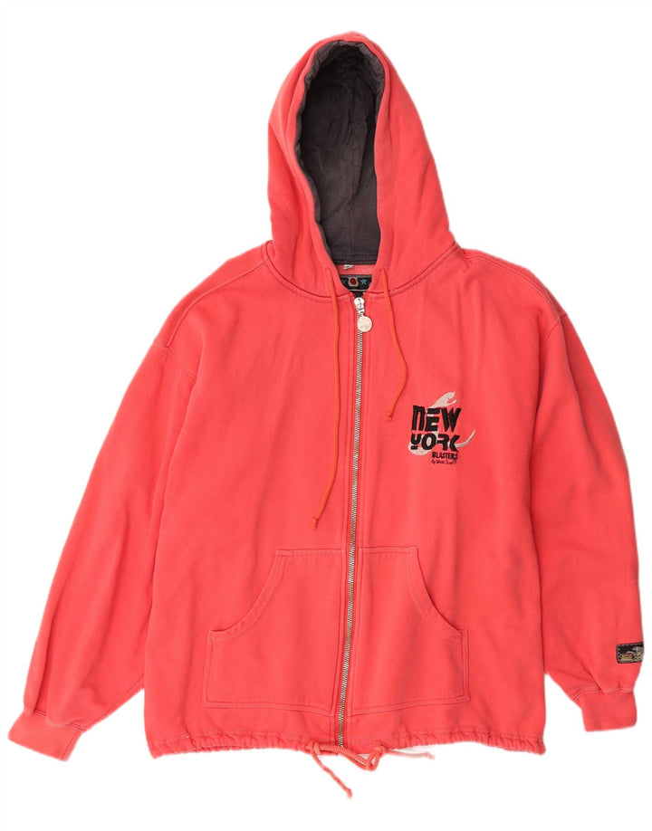 Uncle Sam Herre grafisk hættetrøje med lynlås mellemrød bomuld