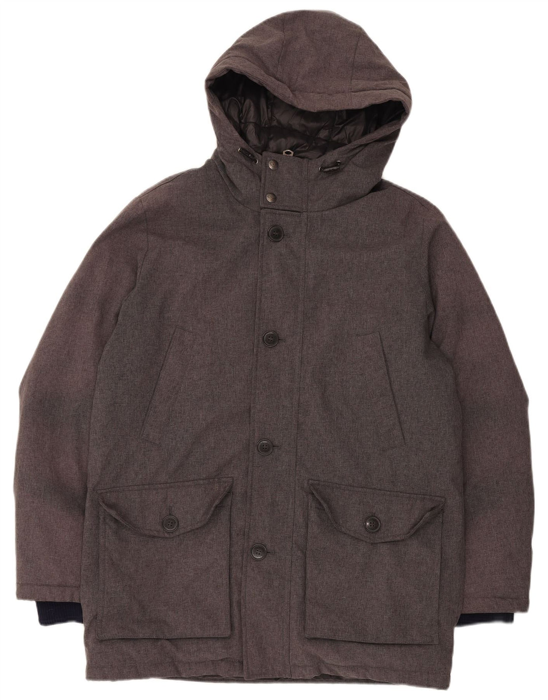 Dockers Herre Hooded Polstret Frakke UK 38 Medium Grey Polyester