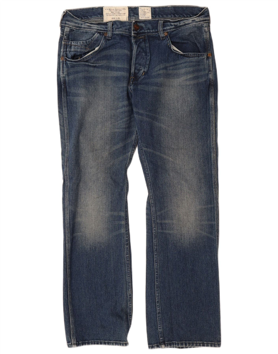Wrangler Herre Ace Straight Jeans W34 L32 Blå Bomuld