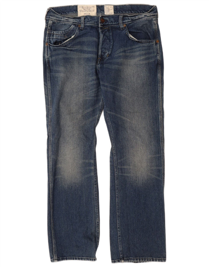 Wrangler Herre Ace Straight Jeans W34 L32 Blå Bomuld