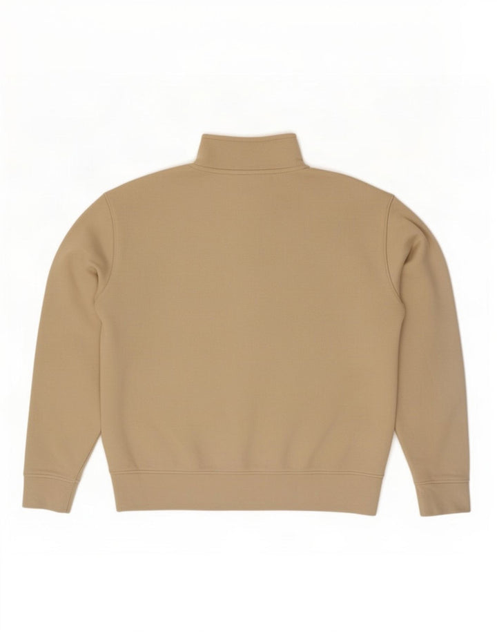 Zara Sweatshirt med lynlås til mænd, medium beige bomuld