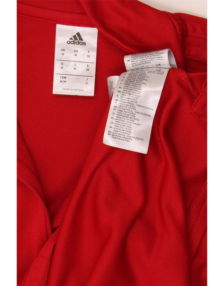 Adidas Herre grafisk lynlås trøje træningsdragt Top Medium Rød Polyester