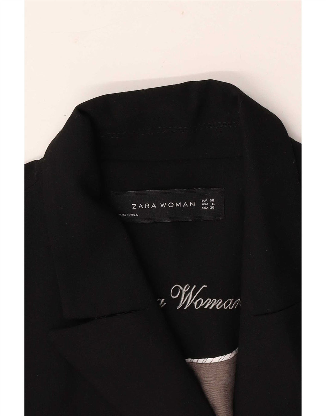 Zara Dame 1 Knap Blazer Jakke EU 38 Lille Sort