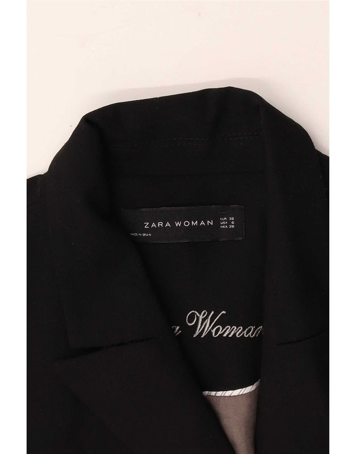 Zara Dame 1 Knap Blazer Jakke EU 38 Lille Sort