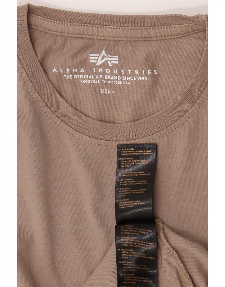 Alpha Industries Herre grafisk T-shirt top lille brun bomuld
