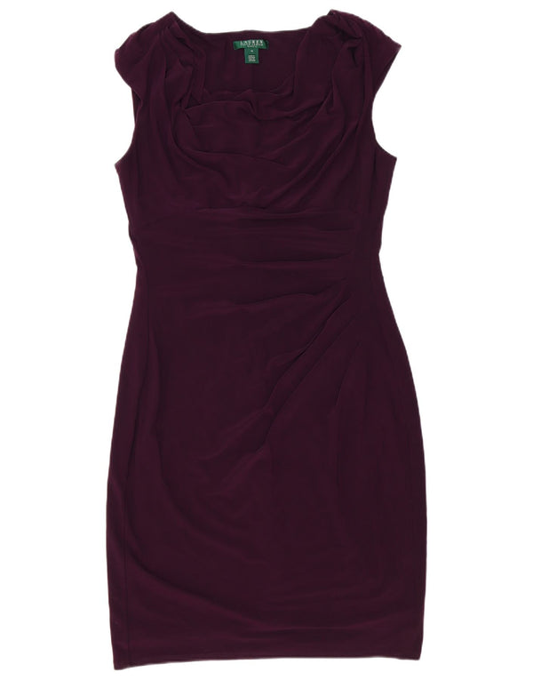 Ralph Lauren Dame Bodycon Kjole US 14 XL Lilla Polyester